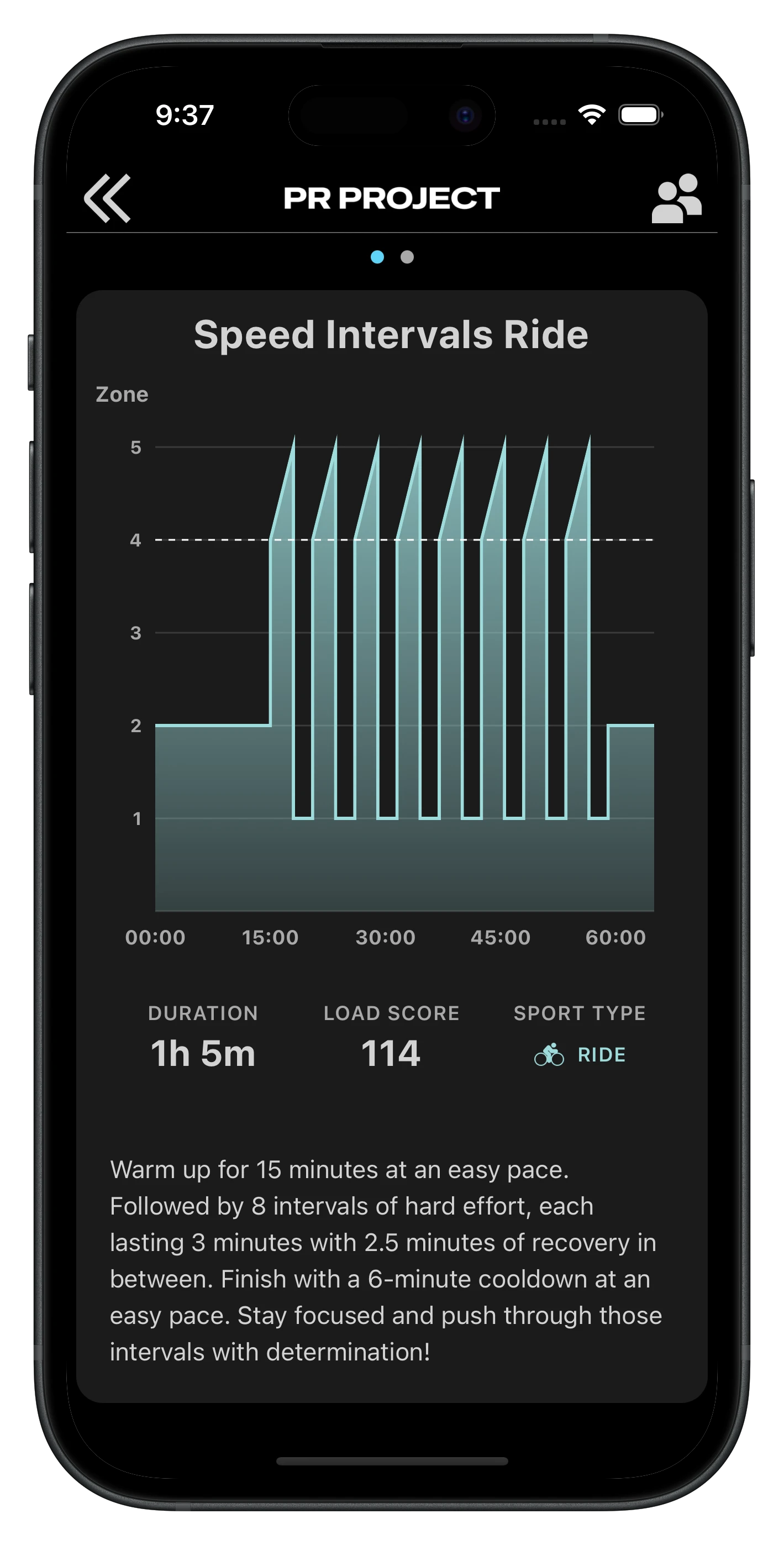 Athlete-facing workout experience on mobile